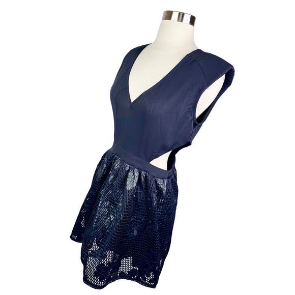 Xtaren Black Mesh Cut Out Dress - Size Medium - Picture 3 of 7
